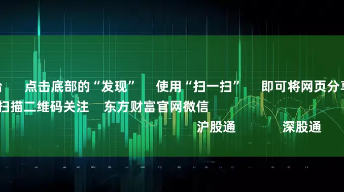长沙配资平台 点击底部的“发现” 使用“扫一扫” 即可将网页分享至朋友圈 扫描二维码关注 东方财富官网微信 沪股通 深股通