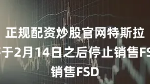 正规配资炒股官网特斯拉将于2月14日之后停止销售FSD