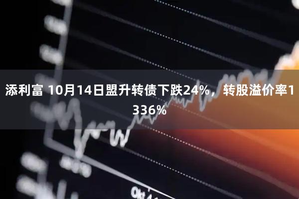 添利富 10月14日盟升转债下跌24%，转股溢价率1336%